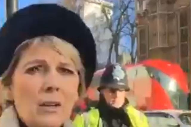 Anna Soubry being heckled outside Parliament by Brexit supporters