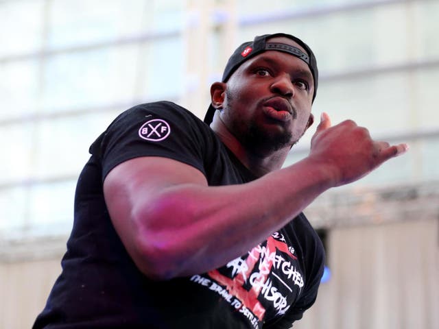 Dillian Whyte during a public workout