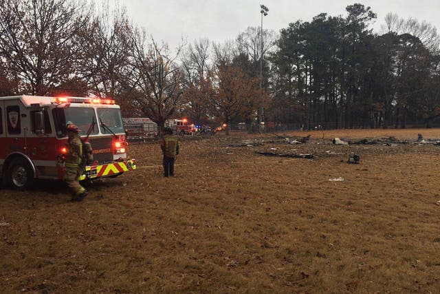 The field where the plane crashed is still being investigated. Atlanta Fire Rescue / Twitter
