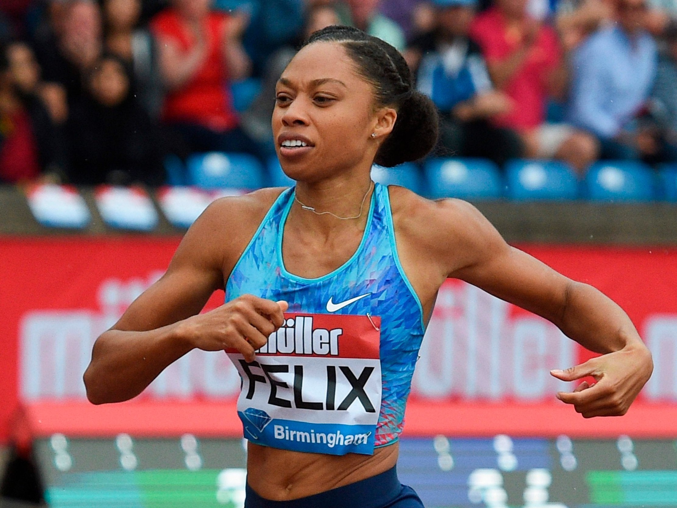 Felix competed last season while pregnant with her daughter Camryn