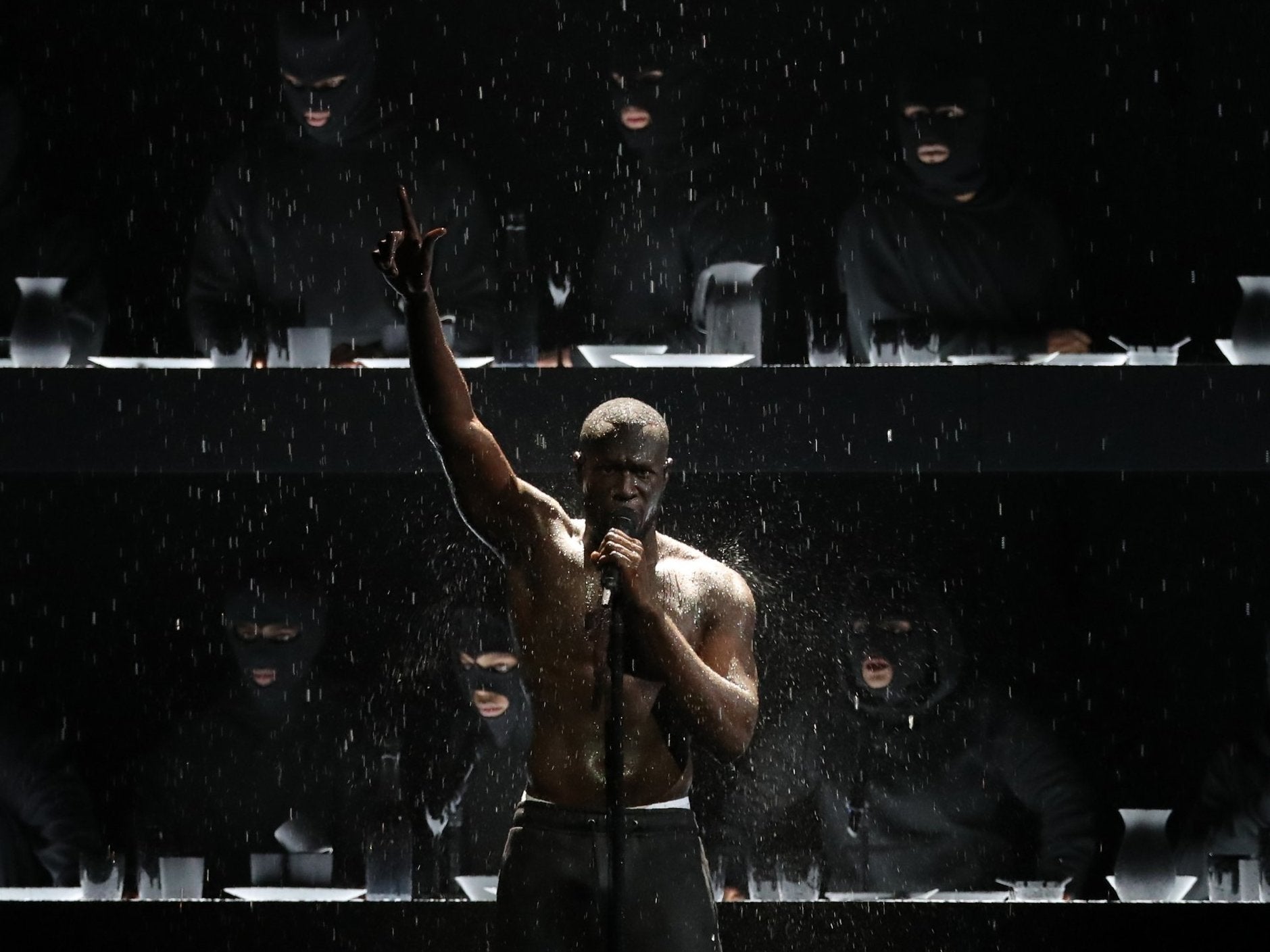 Stormzy's Brit Awards performance provided one of the year's most enduring images