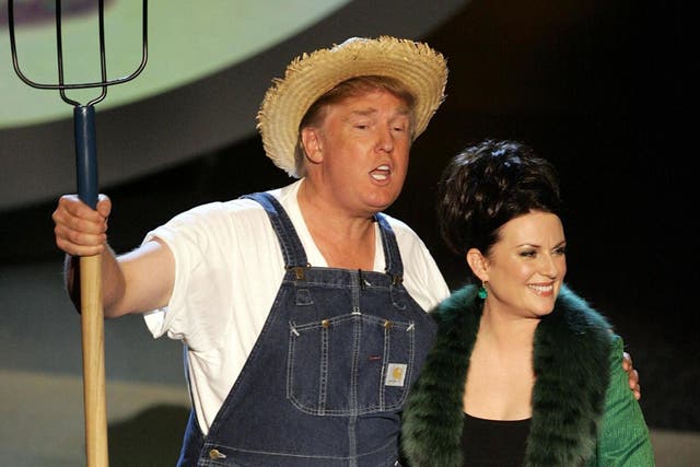Donald Trump and Megan Mullally at the 2005 Emmys