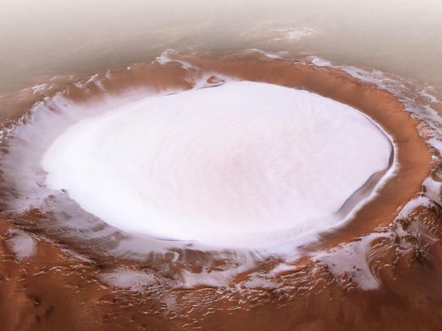 View of the Korolev crater taken from the ESA's Mars Express mission