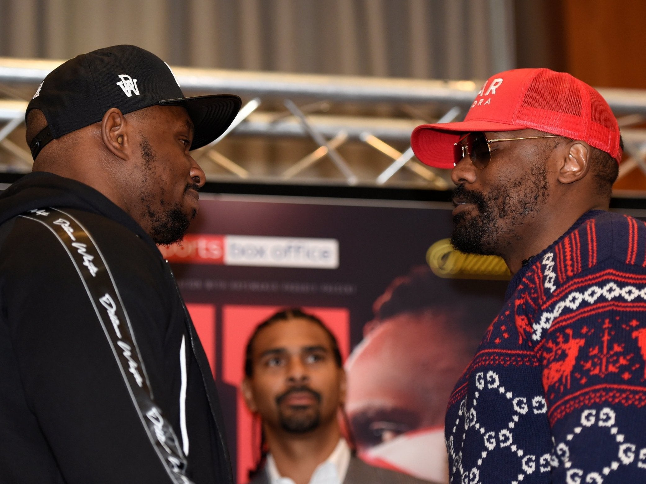 Dereck Chisora and Dillian Whyte during the press conference