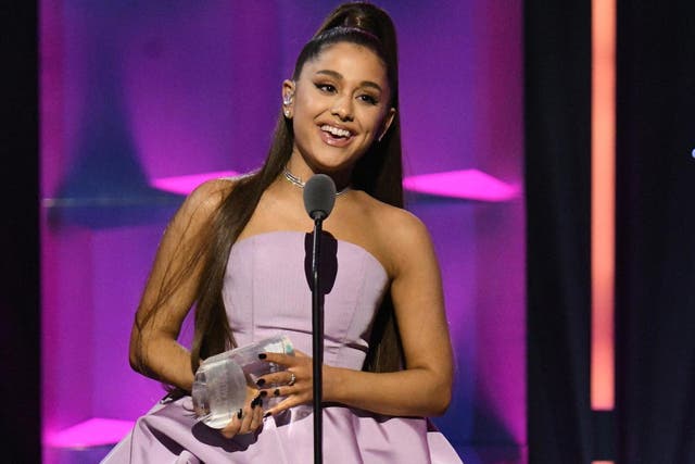 Ariana Grande speaks onstage at Billboard Women In Music 2018 on 6 December, 2018 in New York City.