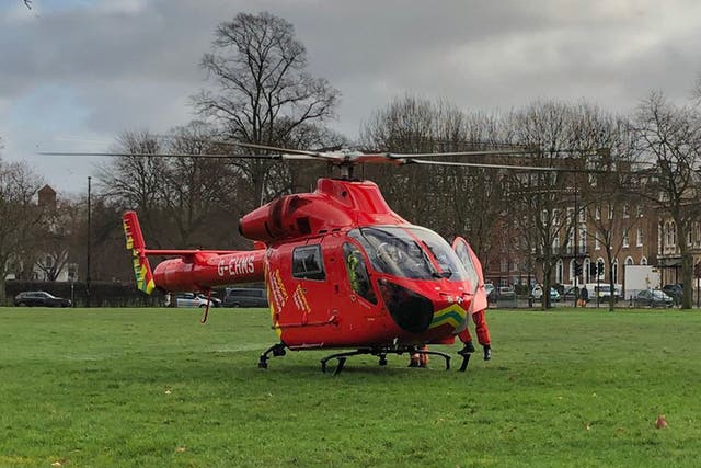 An air ambulance arrived at the scene