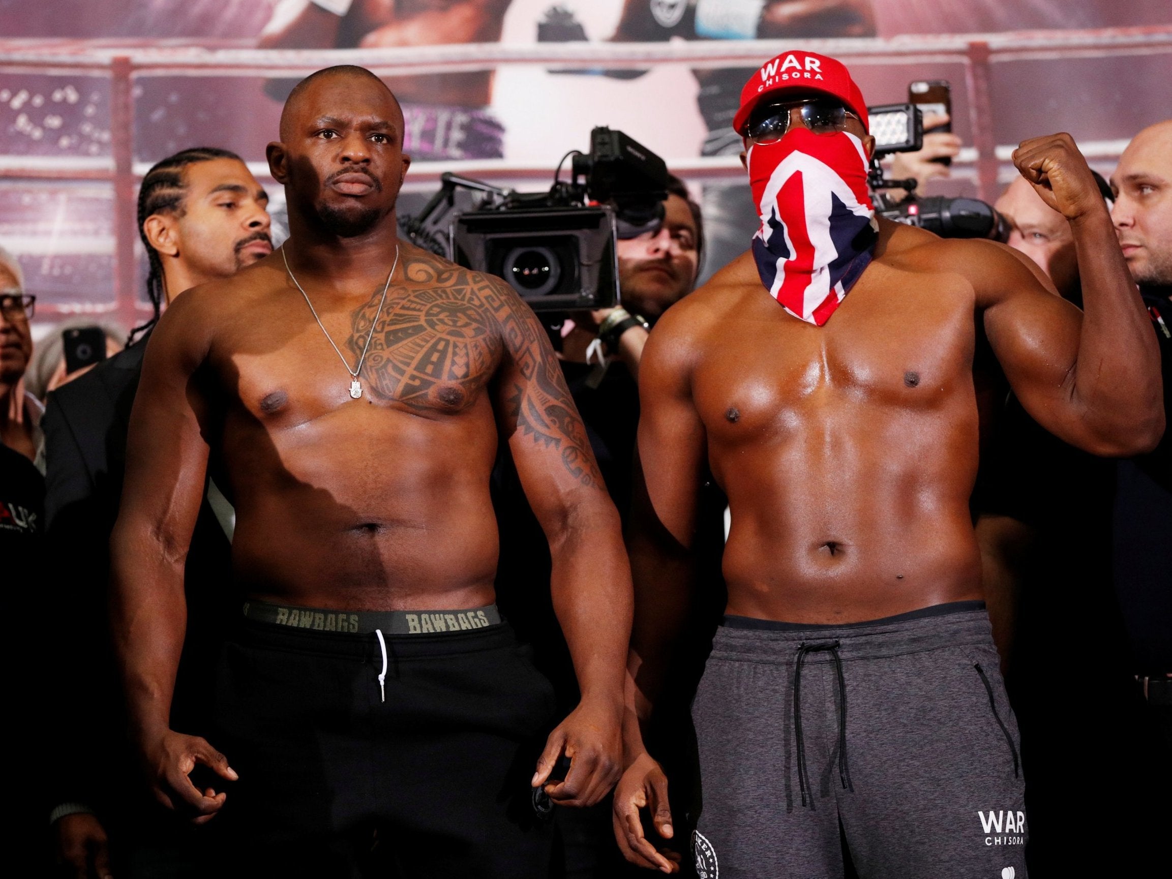 Dillian Whyte vs Dereck Chisora weigh-in marred by chaotic scuffle ...