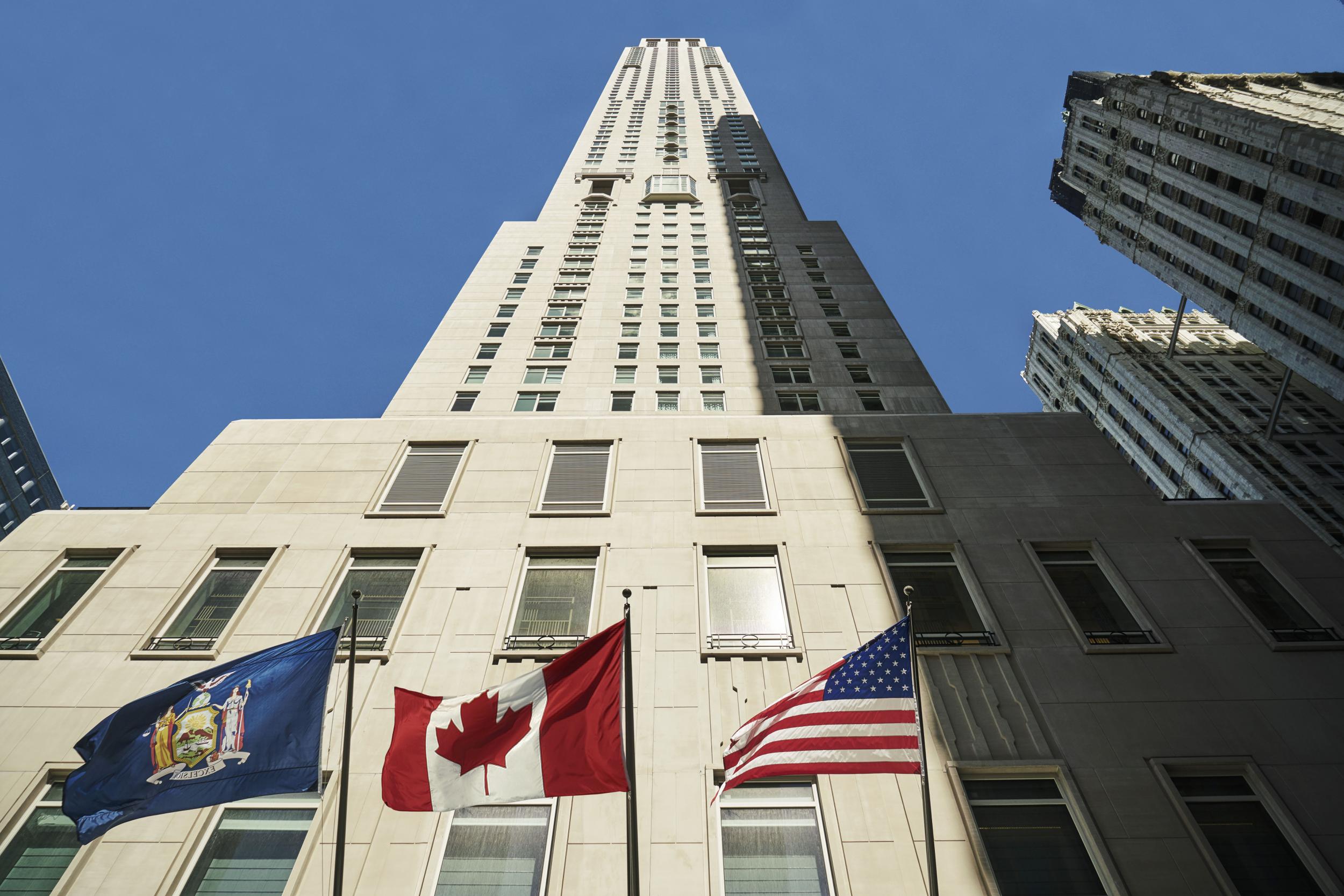 The Robert A.M. Stearn-designed skyscraper houses the Four Seasons New York Downtown