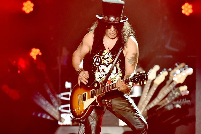 Slash of Guns N' Roses performs onstage during the 2016 Coachella Valley Music & Arts Festival Weekend One at the Empire Polo Club on 16 April, 2016 in Indio, California.