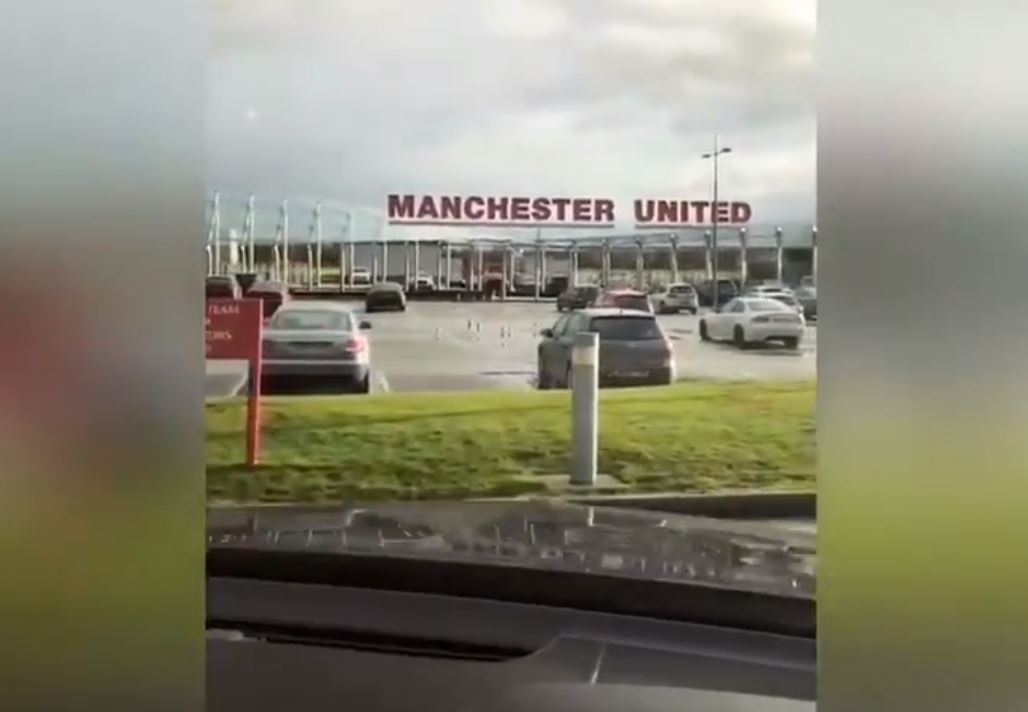 Alexis Sanchez makes his way to United's Carrington training ground