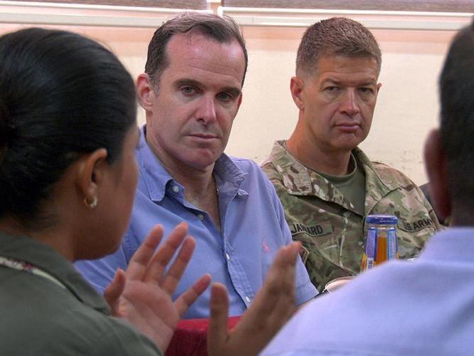 Brett McGurk, US Special Presidential Envoy for the Global Coalition to Defeat ISIS, during a visit to Syria