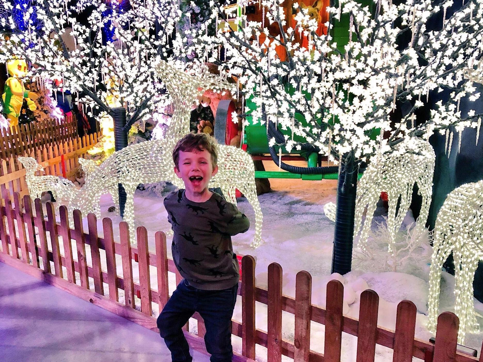Lucy Dixon's son George at a Christmas grotto