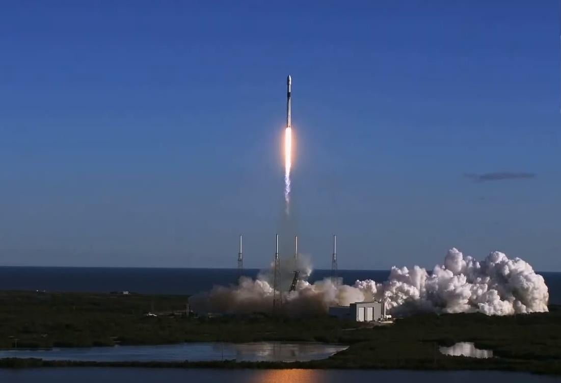 SpaceX rocket finally launches first spy satellite into ...