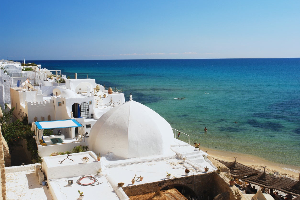 Hammamet is a town on the coast popular as a destination