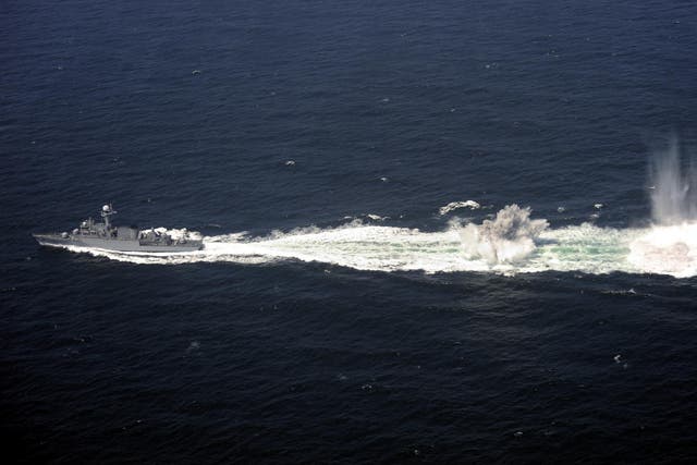 <p>FILE-South Korea's destroyer Daecheonham drops a depth charge during military drills in the Yellow Sea in South Korea on 5 August 2010.</p>