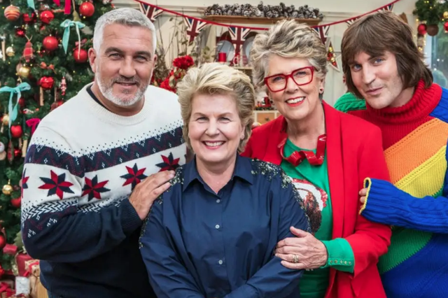 Paul, Sandi, Prue and Noel on 'The Great Christmas Bake Off'