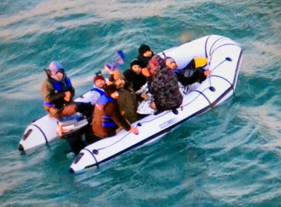One migrant dinghy was intercepted by French authorities in the English Channel