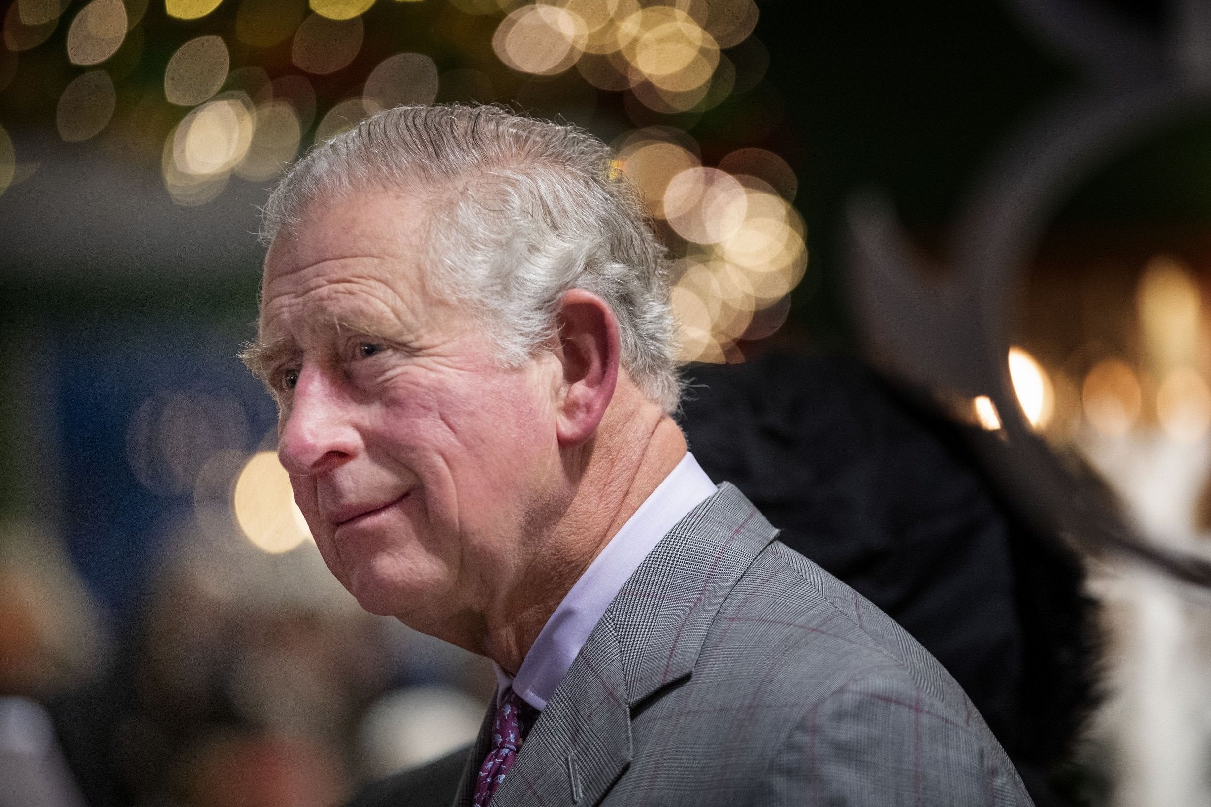 Prince Charles, Duke of Rothesay makes a surprise visit to the Christmas tea dance at Dumfries House on 20 December, 2018 in Cumnock, Scotland
