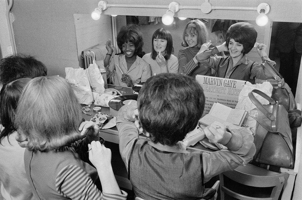 From left: Millie Small, Megan Davies, Lulu and Lantree backstage at the Gaumont in Bradford 1964