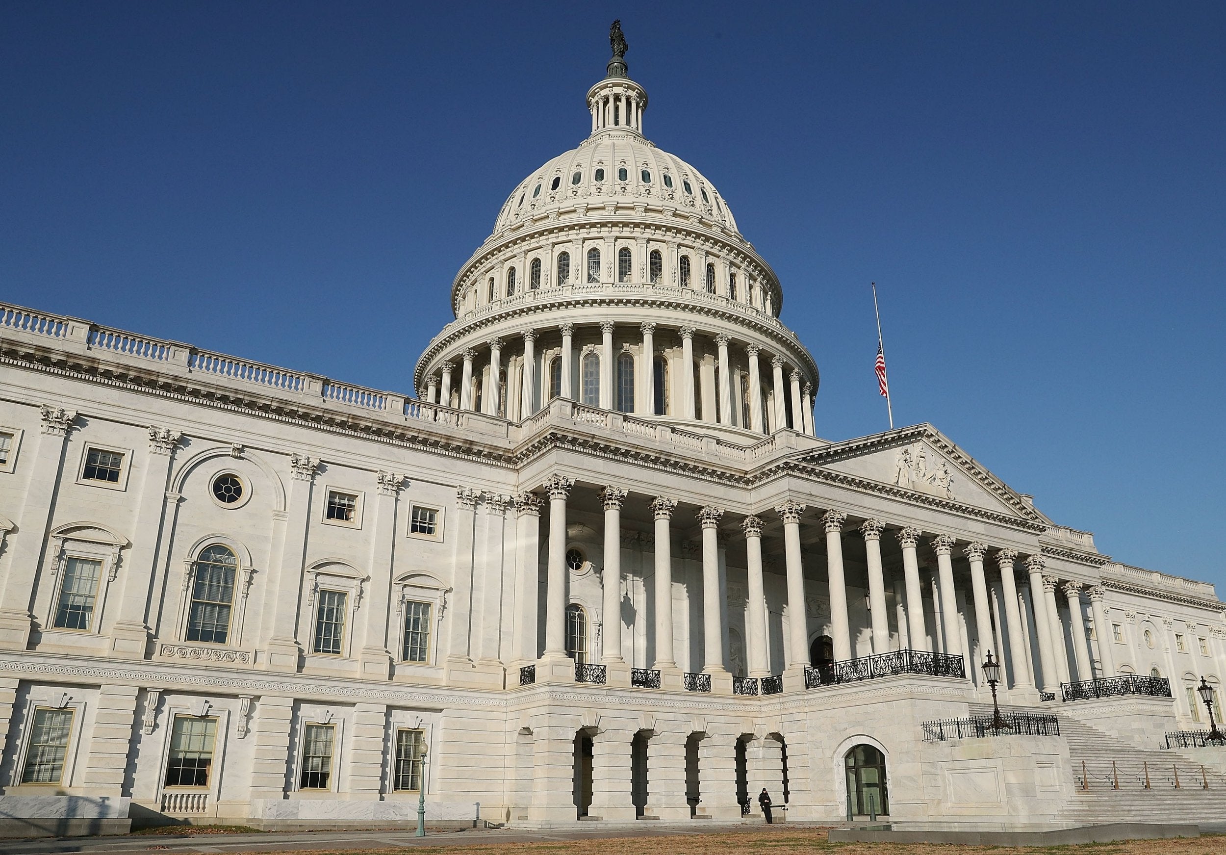 The US Capitol is seen during a partial shutdown of the US government, on 26 December 2018 in Washington, DC