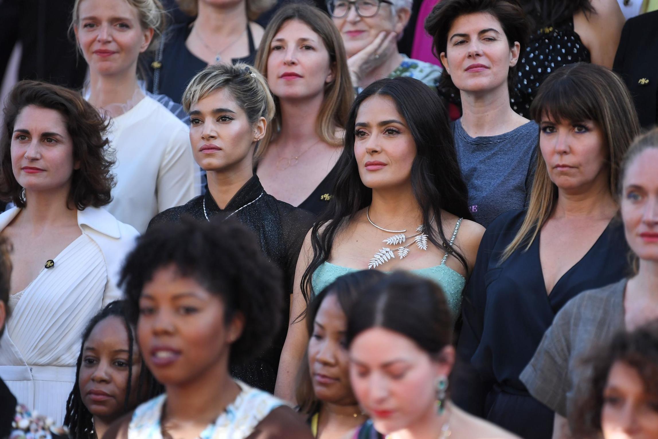 A group of 82 women stood in silence on the red carpet at Cannes Film Festival in support of Time's Up