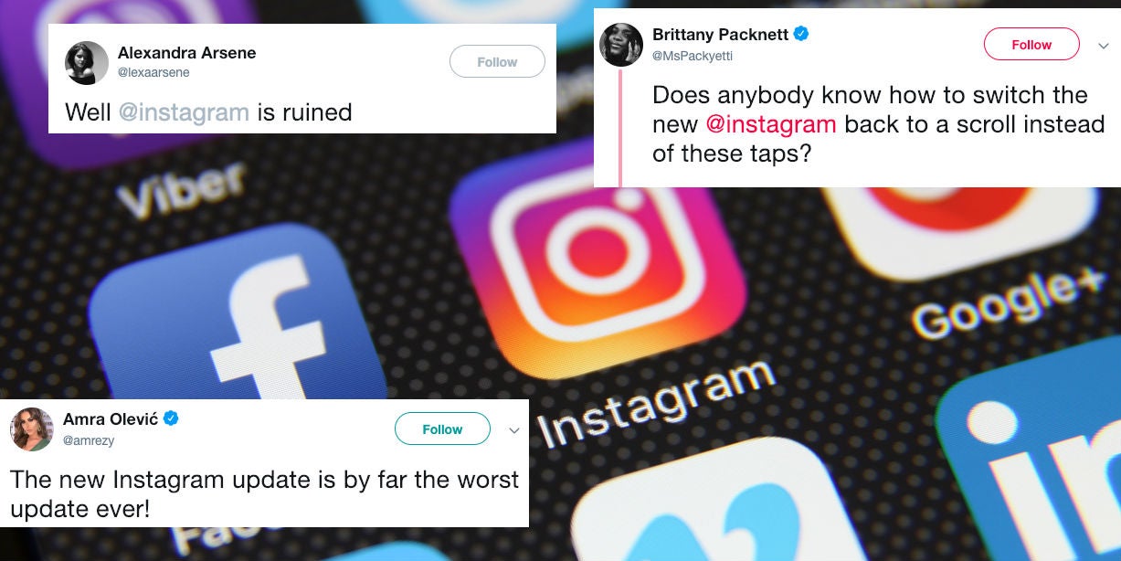 instagram has just released a major new update and people are furious about it indy100 - instagram accounts that follow back 2018