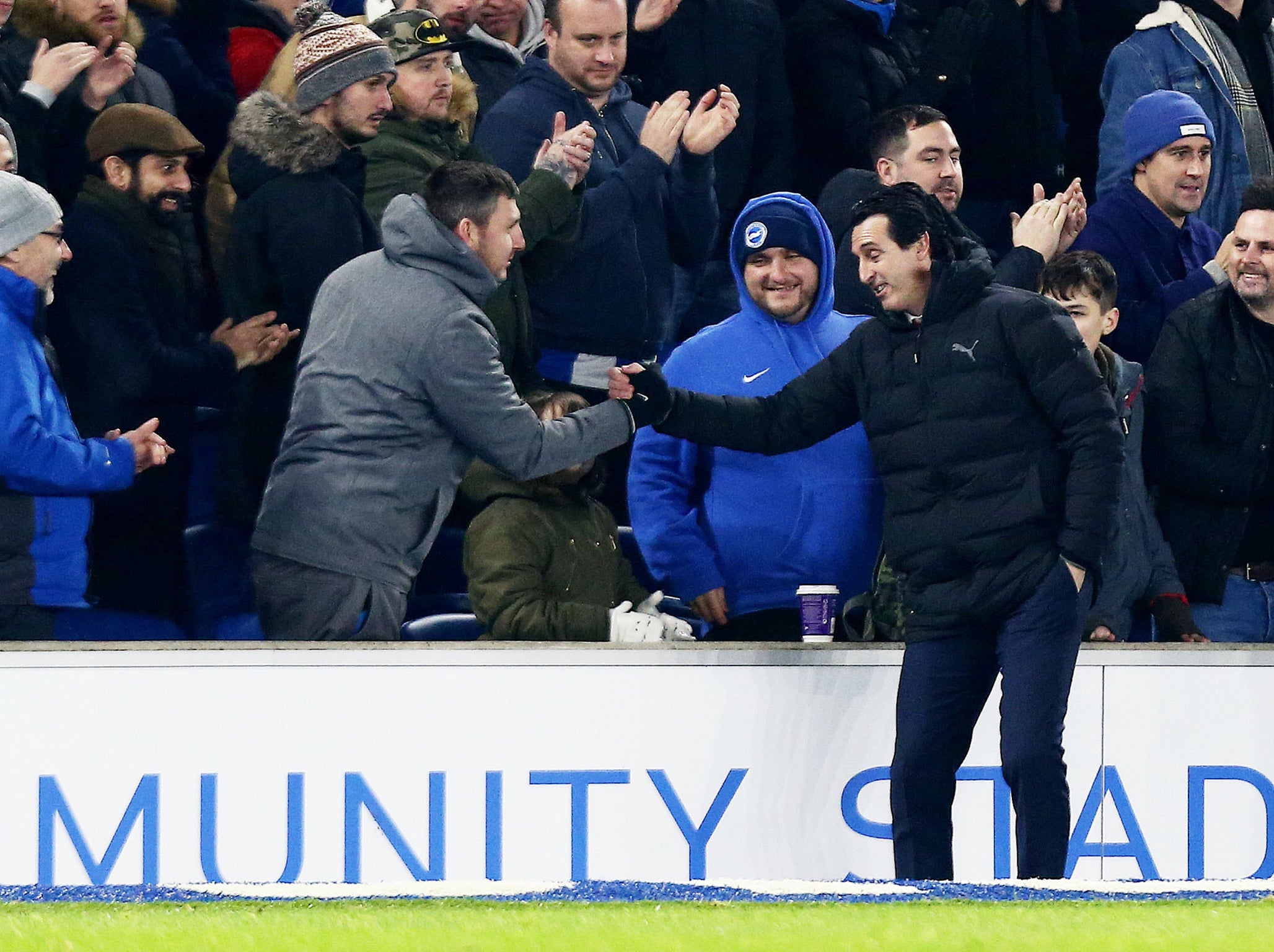 Unai Emery twice apologised to the supporter