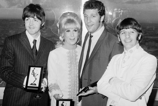 With Paul McCartney, Tom Jones and Ringo Starr in the Post Office tower after the Melody Maker awards, London in 1966