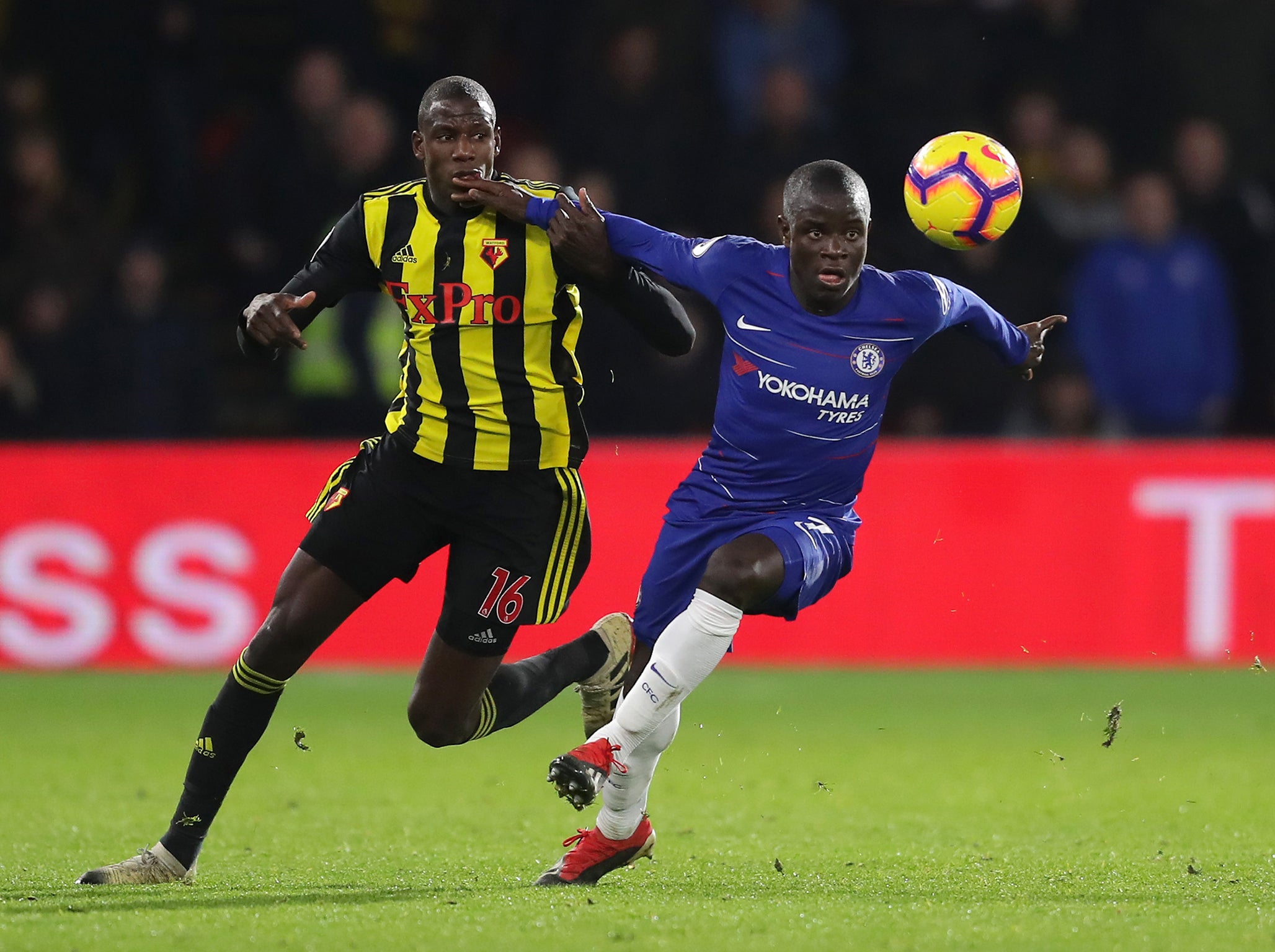 Doucoure (left) would like to play alongside N'Golo Kante (right) for France