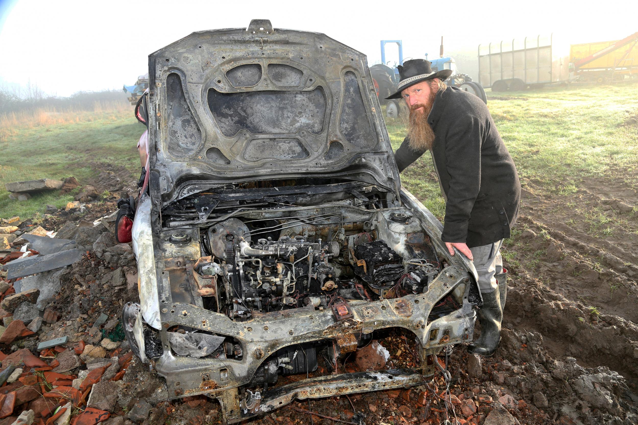 Paul Chant’s car was wrecked by the flames