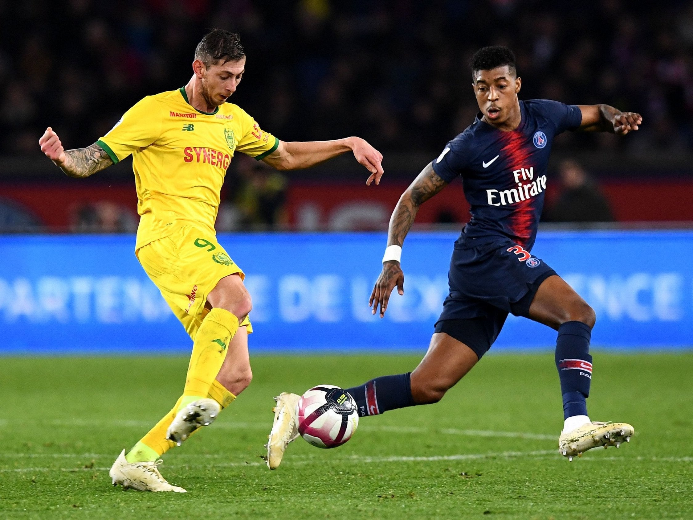 Nantes' Emiliano Sala, left, is said to be transfer target for Cardiff