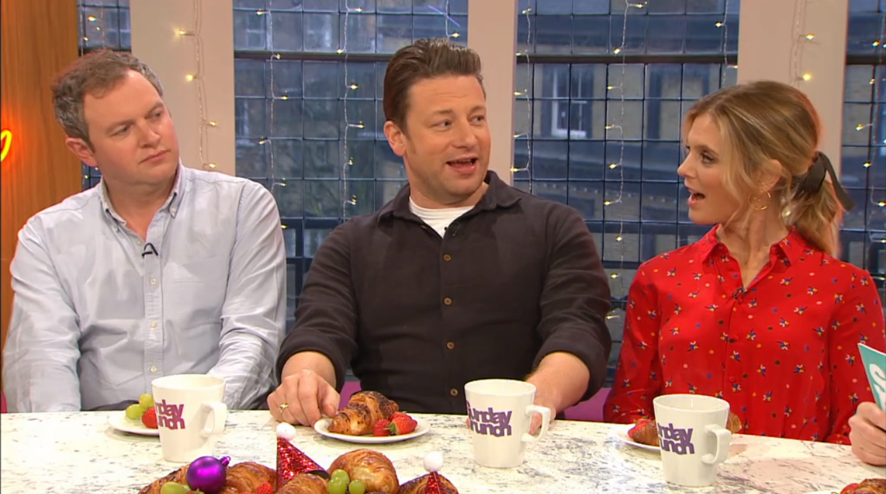 Jamie Oliver, Miles Jupp and Emilia Fox on 'Sunday Brunch'