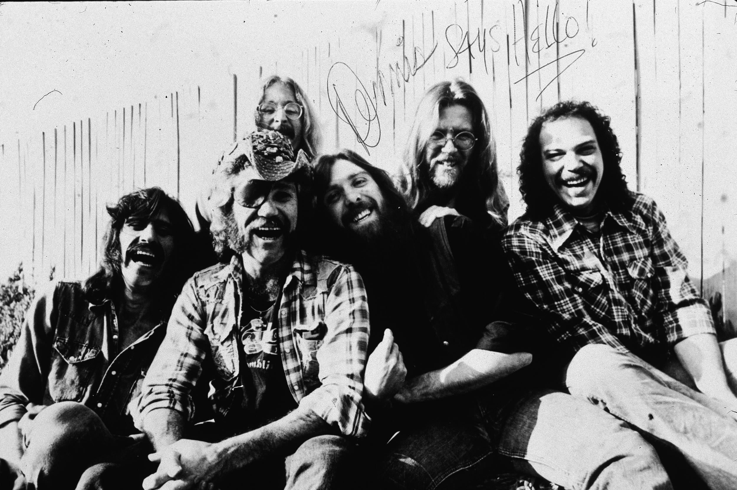 A 1979 promotional portrait of Dr Hook – (from left) Bill Francis, Ray Sawyer, Rik Elswit, Dennis Locorriere, Jance Garfat and John Walters. The picture is autographed by Locorriere and reads ‘Dennis Says Hello!’