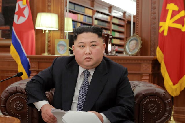 North Korean leader Kim Jong Un delivers a New Year's speech