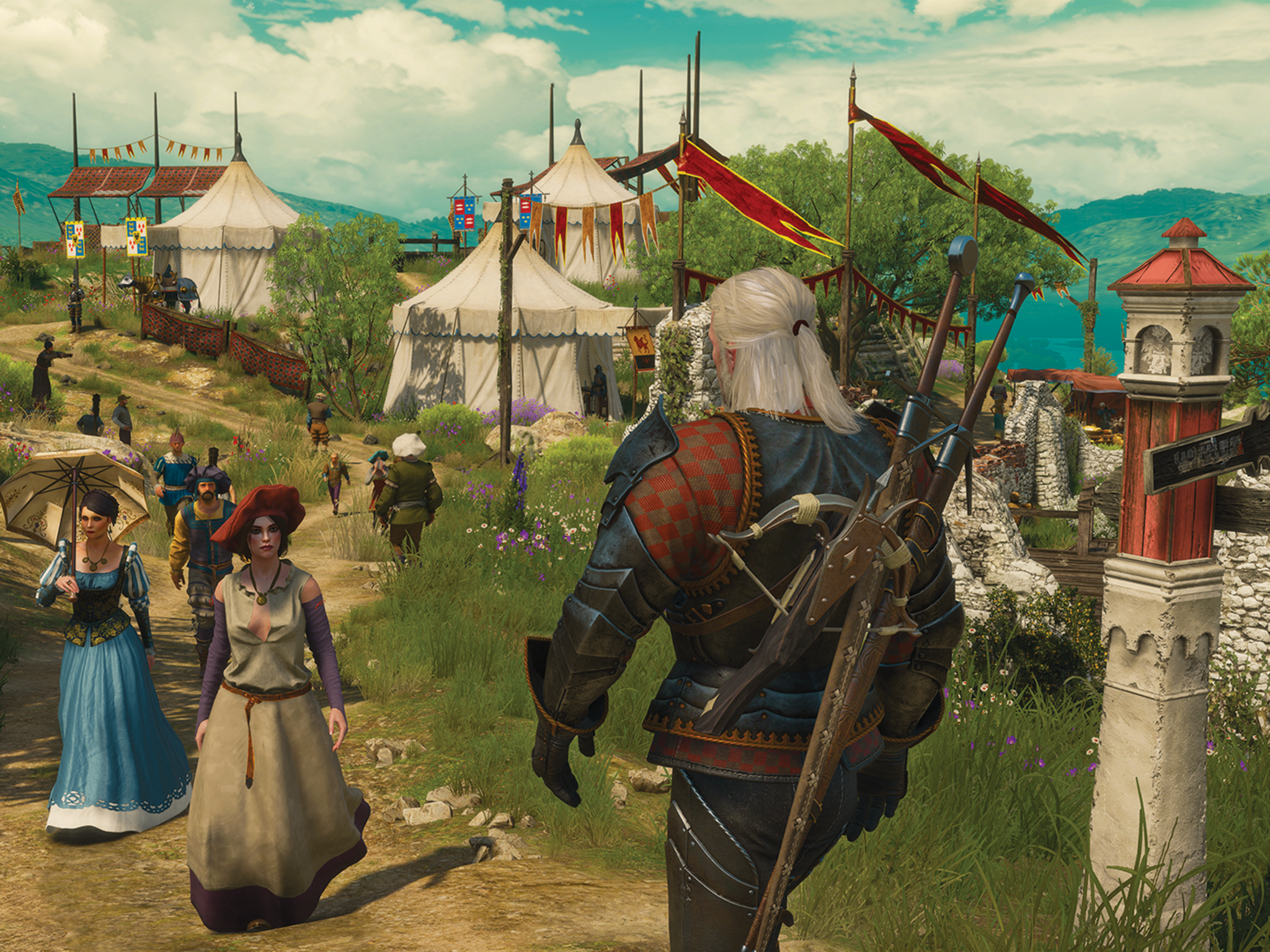 Protagonist character Geralt on one of the many side-quests in ‘The Witcher 3’