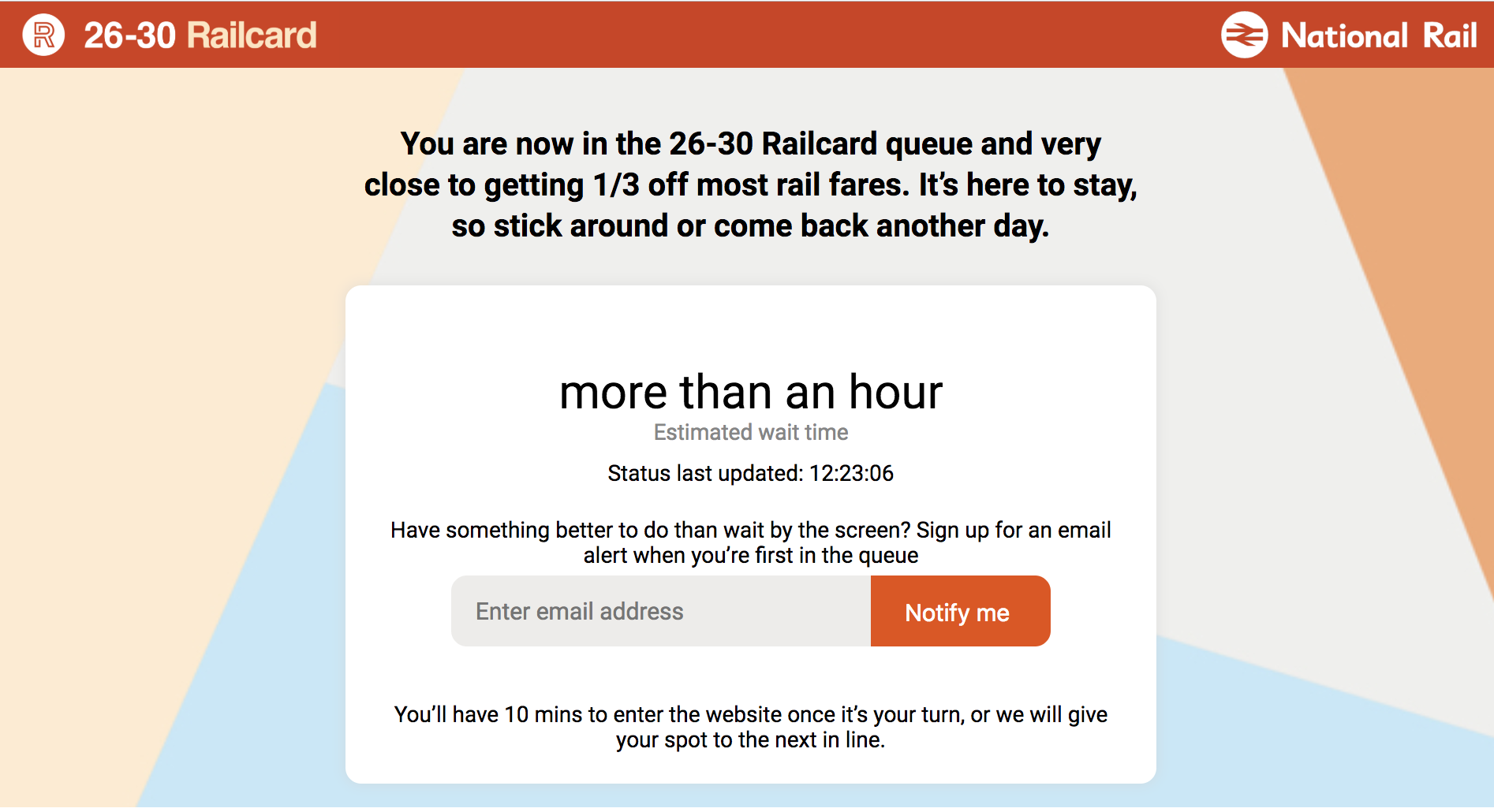 Waiting game: the message to applicants for the new 26-30 Railcard