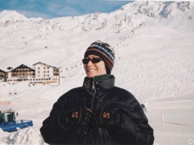 Distant dream: Charlotte Barton on a previous ski trip to the Alps