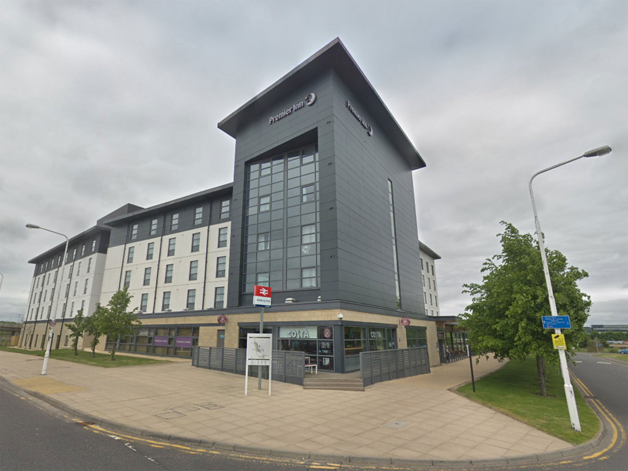 The Premier Inn in Edinburgh Park, which is the first in Britain to be able to run off battery power