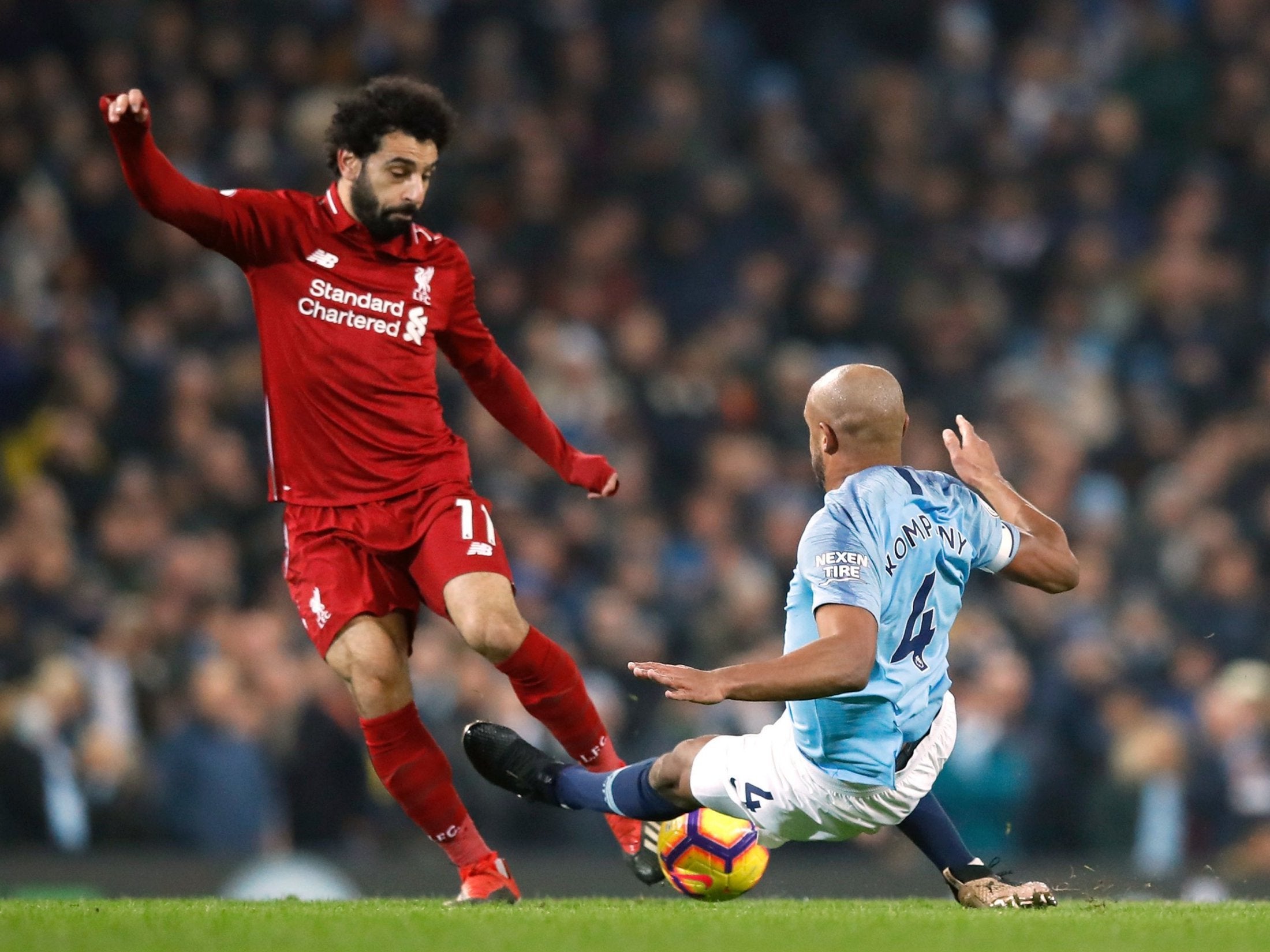 Klopp believed Kompany should have been sent-off for this tackle on Salah