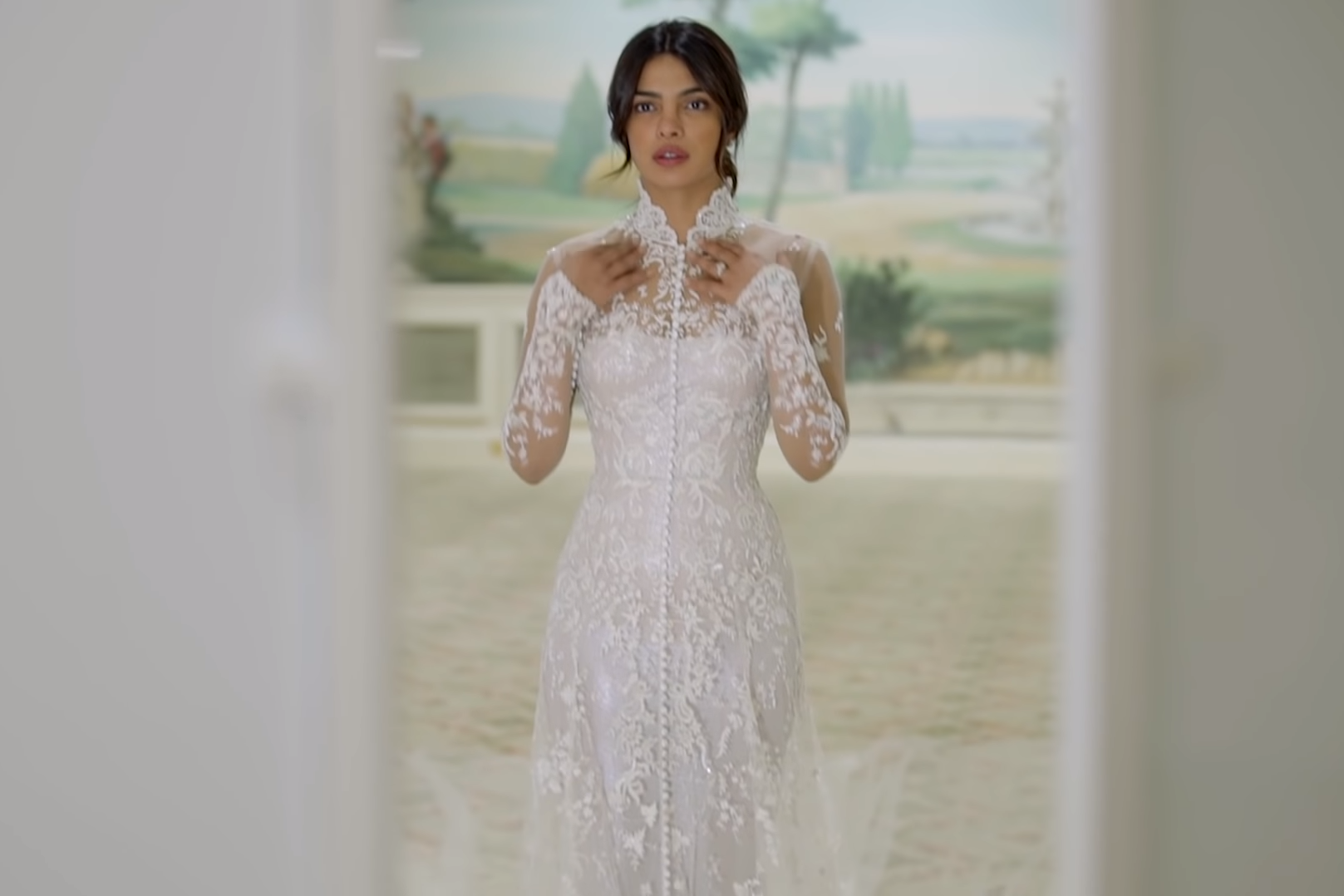 Priyanka Chopra reacts to wedding dress 