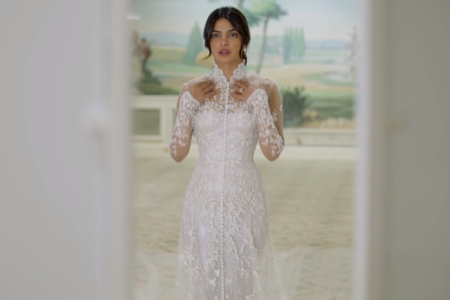 Priyanka Chopra wearing her Ralph Lauren wedding dress
