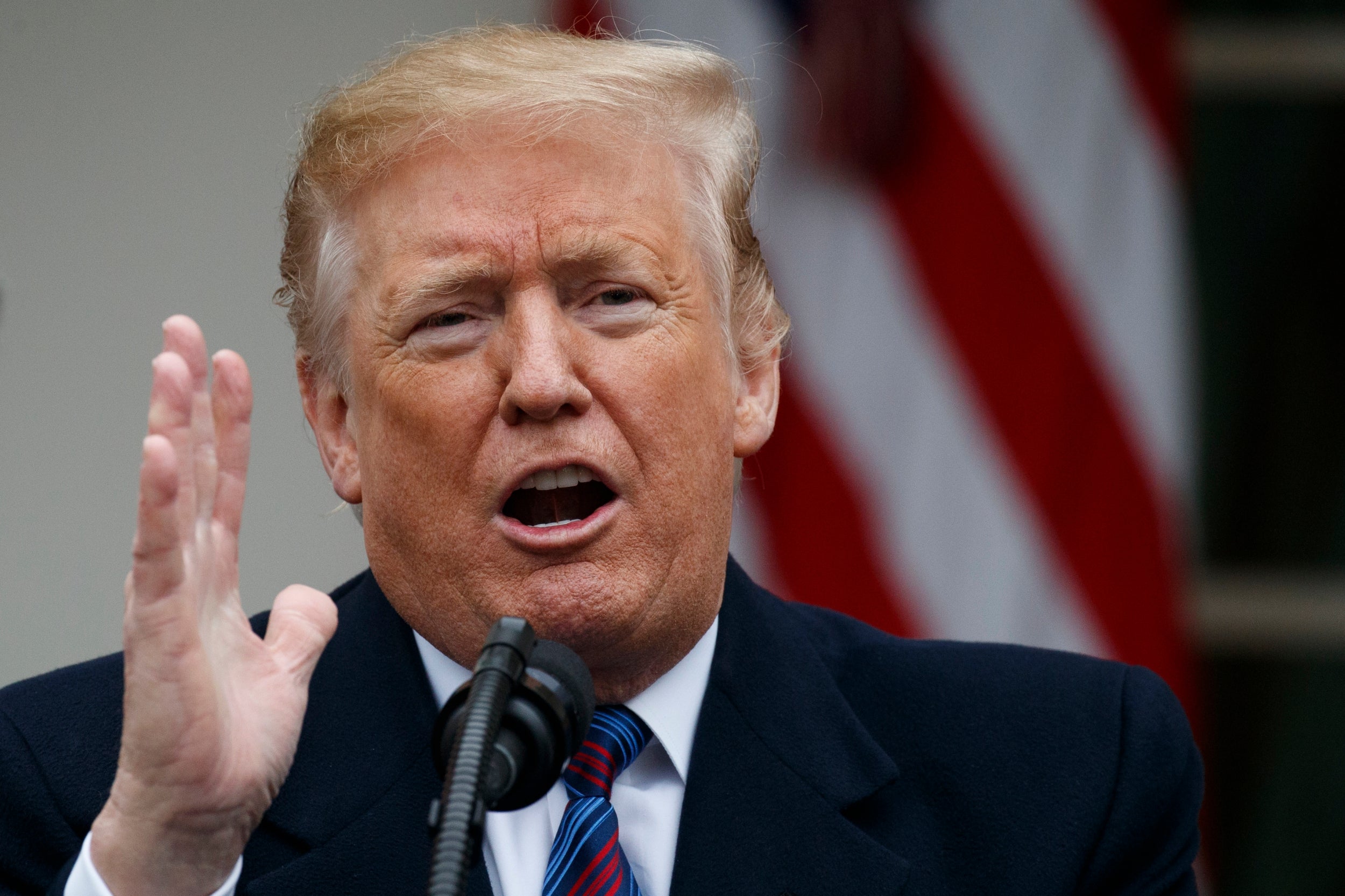 Trump makes surprise appearance at presser during government shutdown