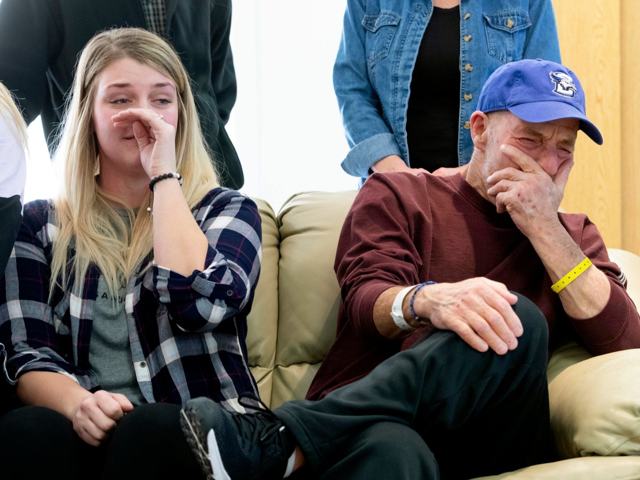 Preston Marr (left) told reporters the family had said their goodbyes to her father T Scott Marr (right) and switched off his life support