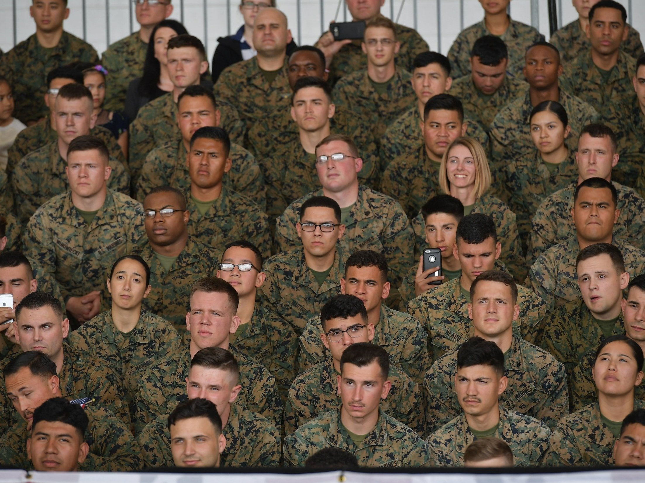 Male and female US marines begin training together at boot camp for ...