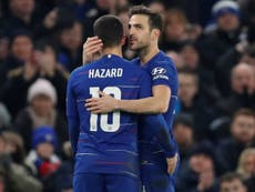 Hazard says goodbye to ‘good friend’ Fabregas as he leaves Chelsea