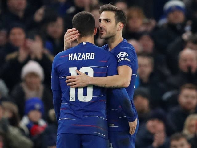 Eden Hazard paid tribute to departing Chelsea teammate Cesc Fabregas