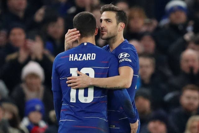 Eden Hazard paid tribute to departing Chelsea teammate Cesc Fabregas