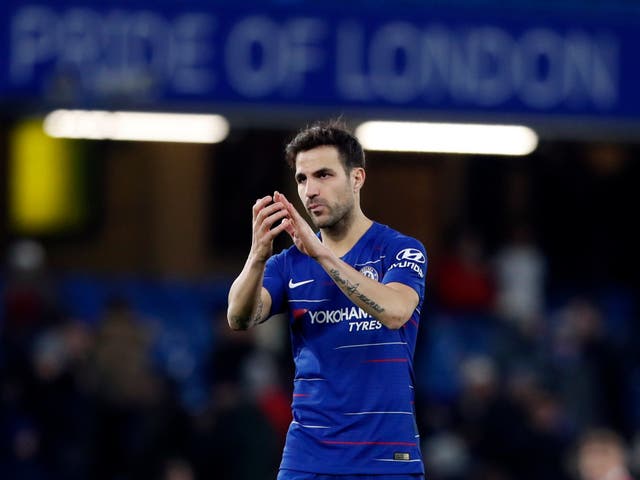 Cesc?Fabregas?received a standing ovation in what is expected to be his final game for Chelsea (