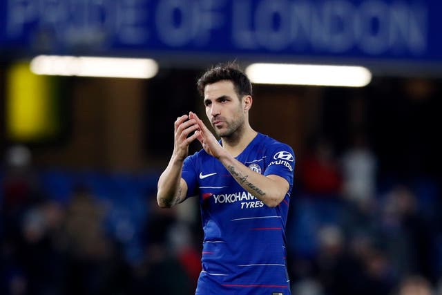 Cesc Fabregas received a standing ovation in what is expected to be his final game for Chelsea (