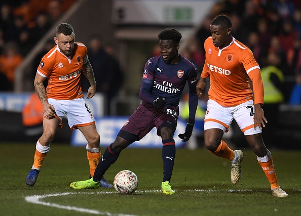 Seventeen-year-old Bukayo Saka made his fourth appearance of the season